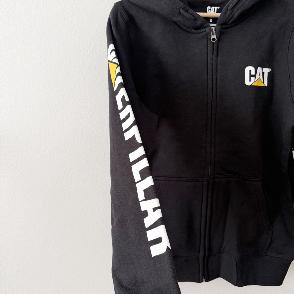 CAT Caterpillar Trademark Banner Full Zip Hooded Sweatshirt Women's Small NWT - Picture 3 of 8